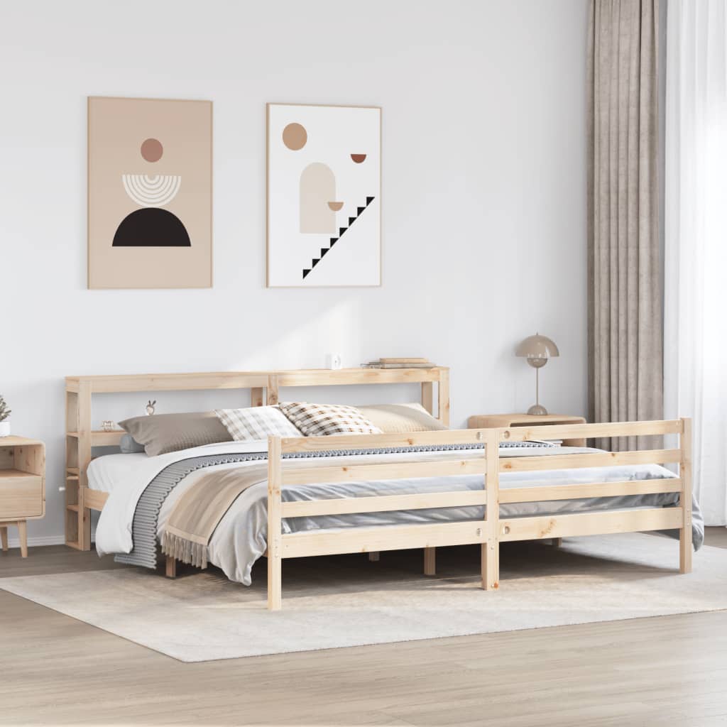 Cadre de lit sans matelas 180x200 cm bois massif de pin