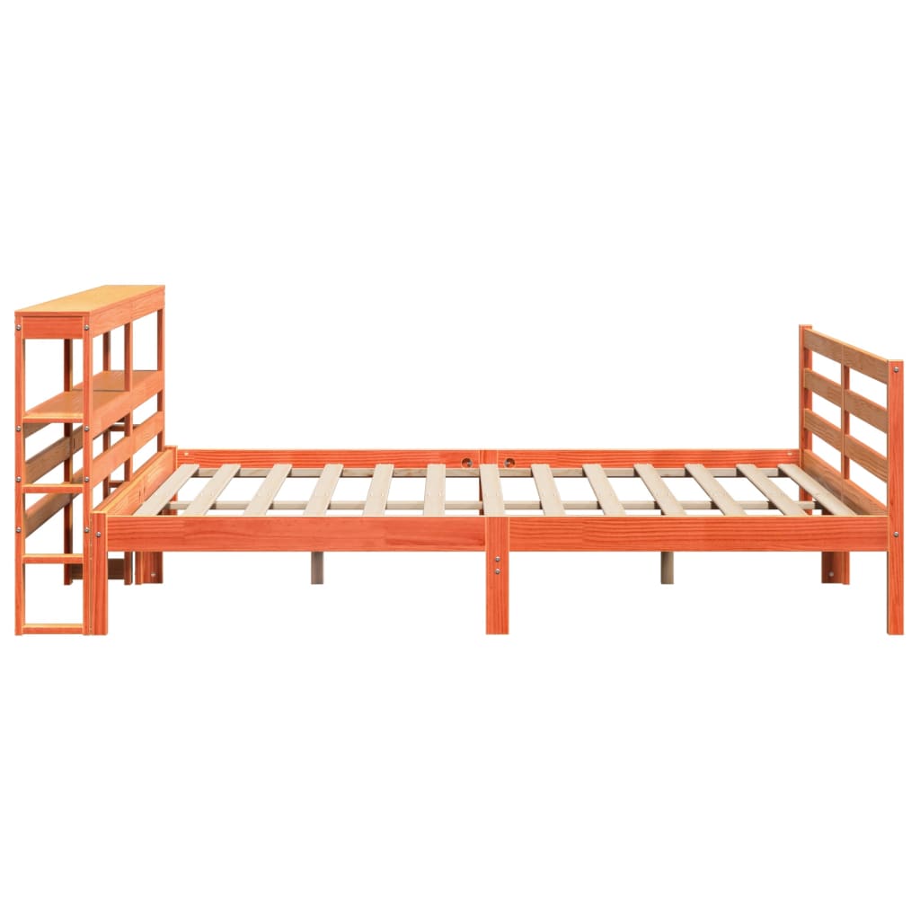 Cadre de lit sans matelas cire marron 180x200cm bois pin massif