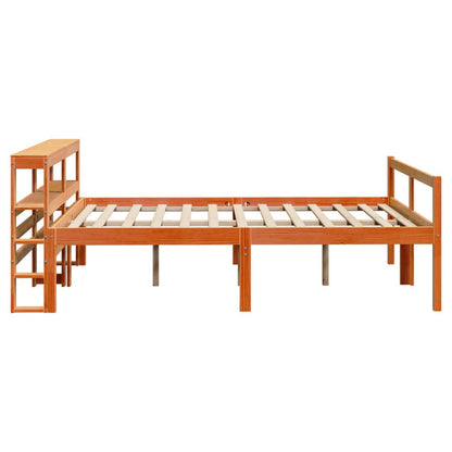 Cadre de lit et tête de lit sans matelas cire marron 120x190 cm