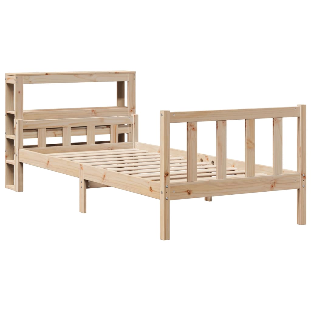 Cadre de lit sans matelas 75x190 cm bois de pin massif