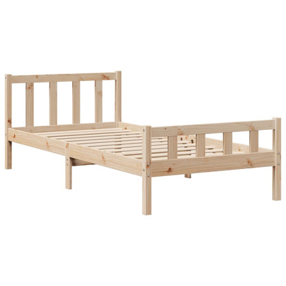 Cadre de lit sans matelas 75x190 cm bois de pin massif