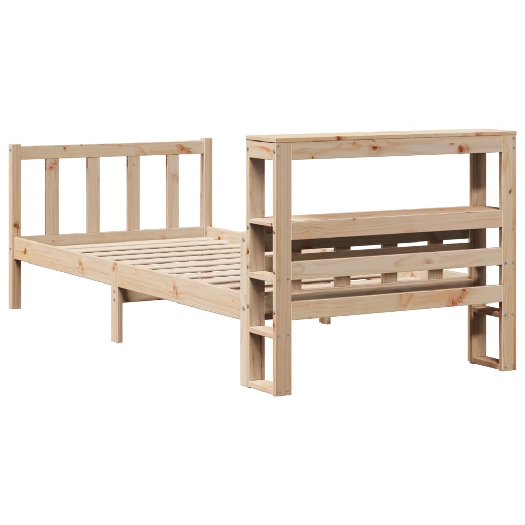 Cadre de lit sans matelas 75x190 cm bois de pin massif