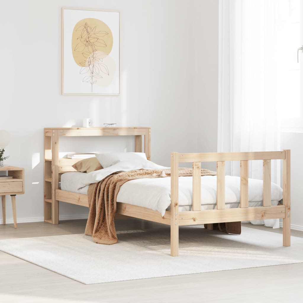 Cadre de lit sans matelas 75x190 cm bois de pin massif