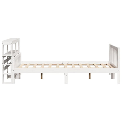 Cadre de lit sans matelas blanc 150x200 cm bois de pin massif