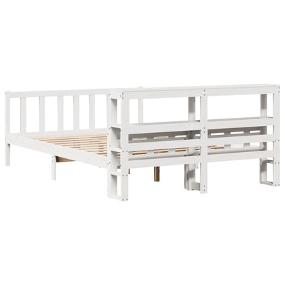 Cadre de lit sans matelas blanc 150x200 cm bois de pin massif