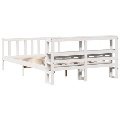 Cadre de lit sans matelas blanc 160x200 cm bois de pin massif