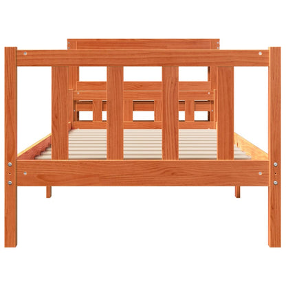 Cadre de lit avec tête de lit sans matelas cire marron 75x190cm