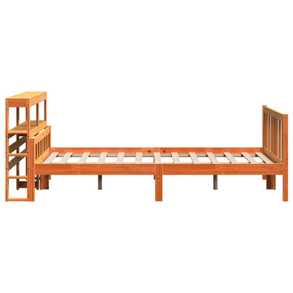 Cadre de lit et tête de lit sans matelas cire marron 150x200 cm