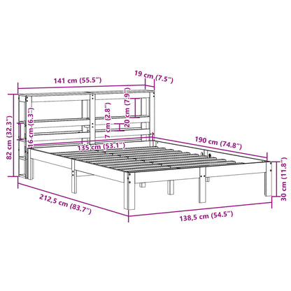 Cadre de lit et tête de lit sans matelas 135x190 cm