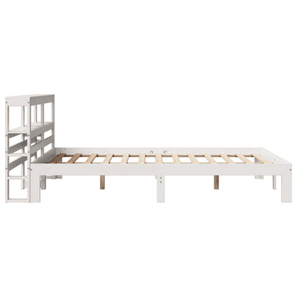 Cadre de lit avec tête de lit sans matelas blanc 140x190 cm