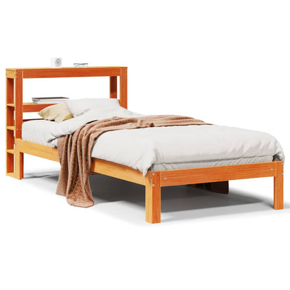 Cadre de lit sans matelas cire marron 75x190 cm bois pin massif