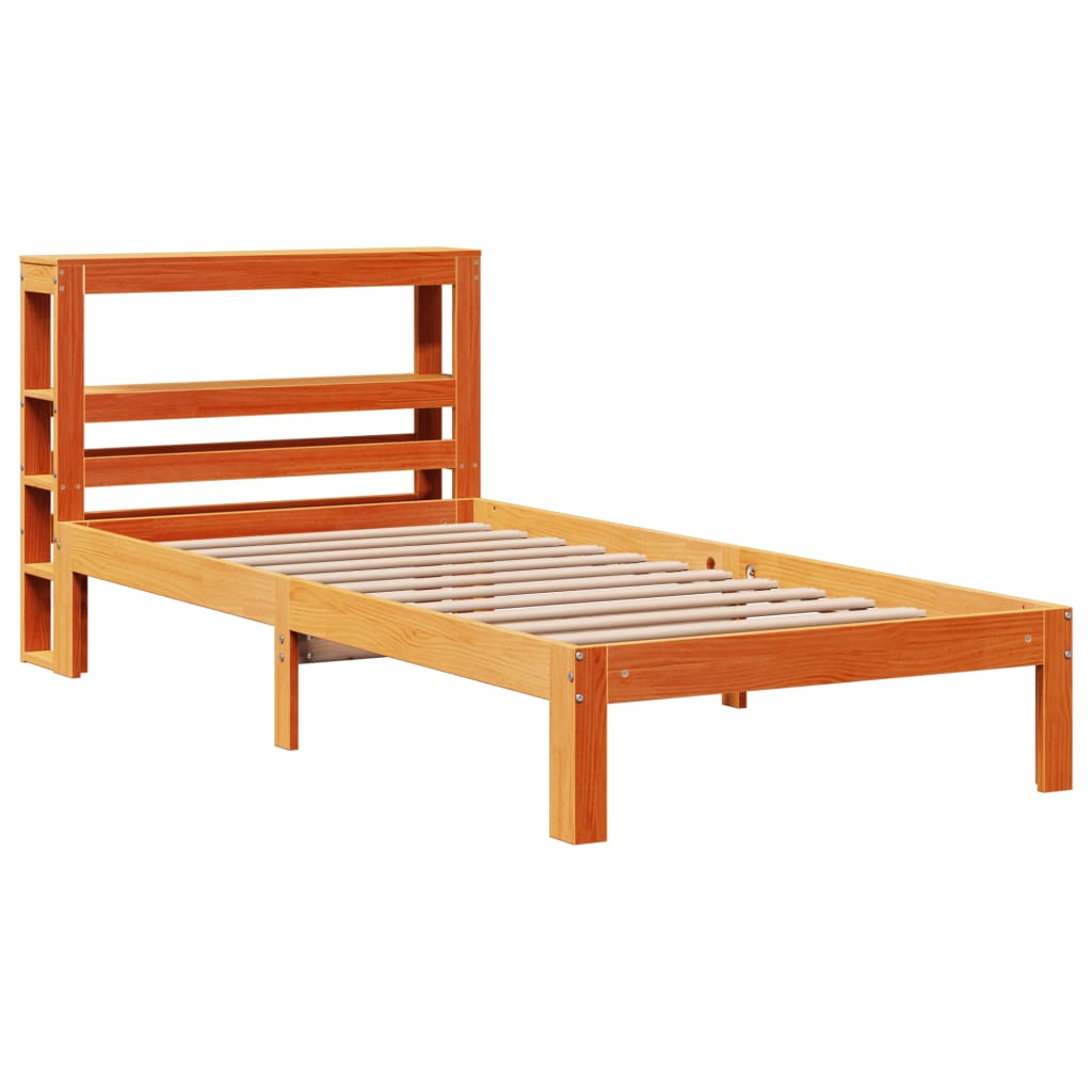 Cadre de lit sans matelas cire marron 90x190 cm bois pin massif