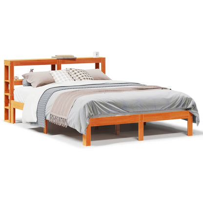 Cadre de lit sans matelas cire marron 120x190cm bois pin massif