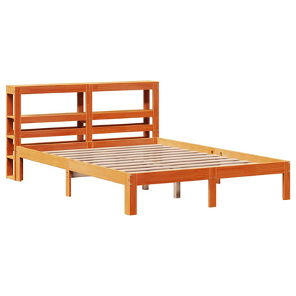 Cadre de lit sans matelas cire marron 120x190cm bois pin massif