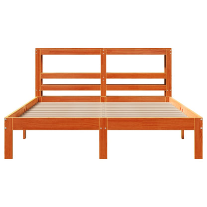 Cadre de lit sans matelas cire marron 120x190cm bois pin massif