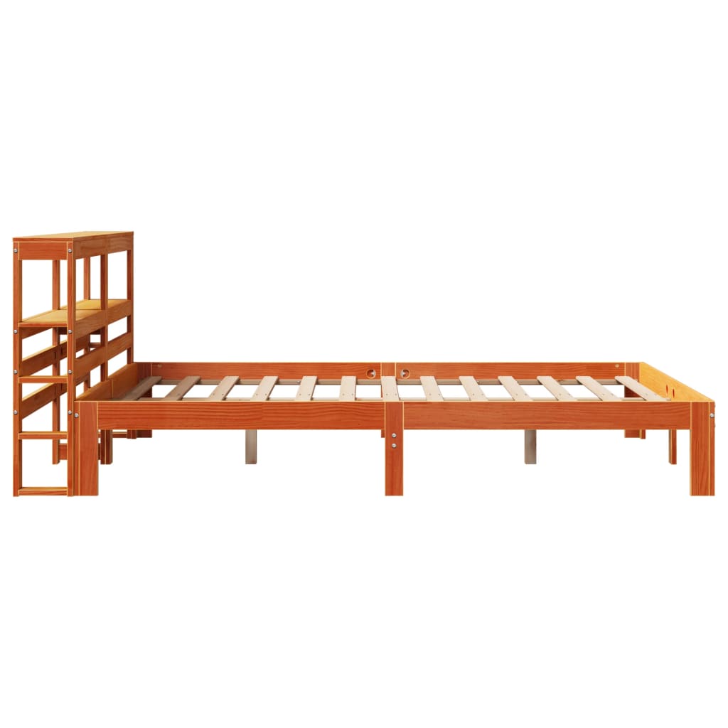 Cadre de lit sans matelas cire marron 120x190cm bois pin massif