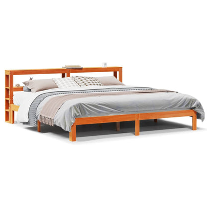 Cadre de lit sans matelas cire marron 180x200cm bois pin massif