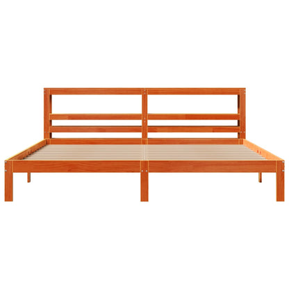 Cadre de lit sans matelas cire marron 180x200cm bois pin massif