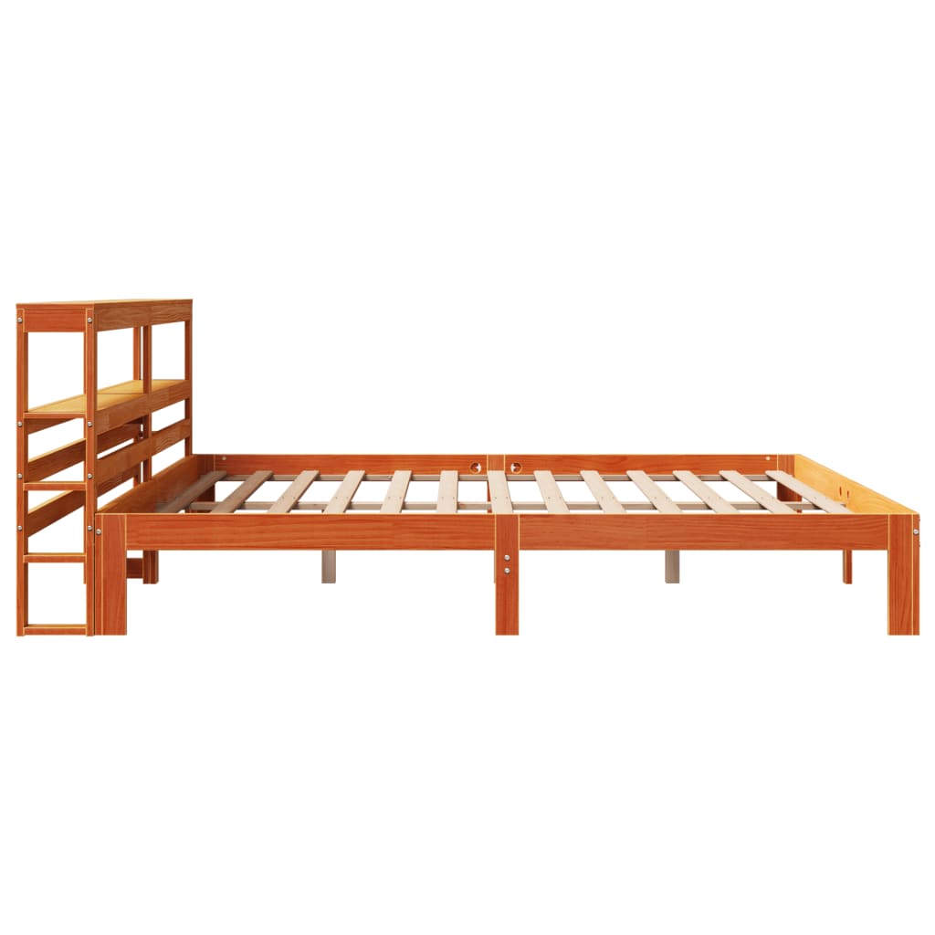 Cadre de lit sans matelas cire marron 180x200cm bois pin massif