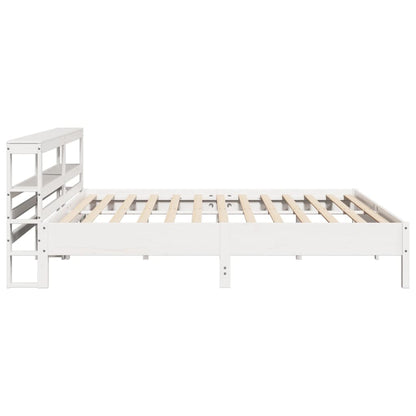 Cadre de lit sans matelas blanc 200x200 cm bois massif de pin