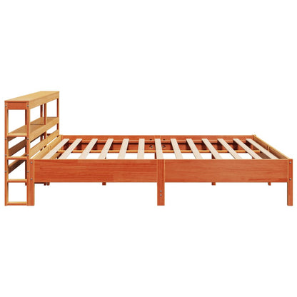 Cadre de lit sans matelas cire marron 200x200cm bois pin massif