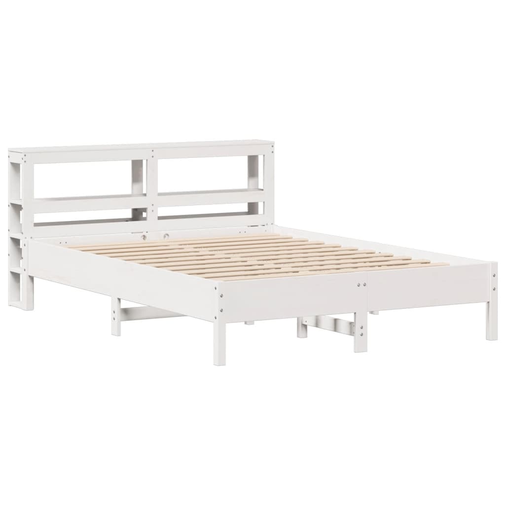 Cadre de lit sans matelas blanc 160x200 cm bois de pin massif