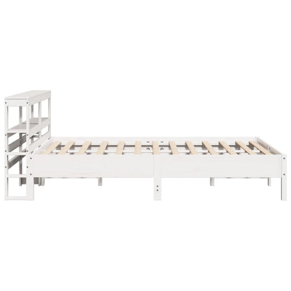 Cadre de lit sans matelas blanc 160x200 cm bois de pin massif