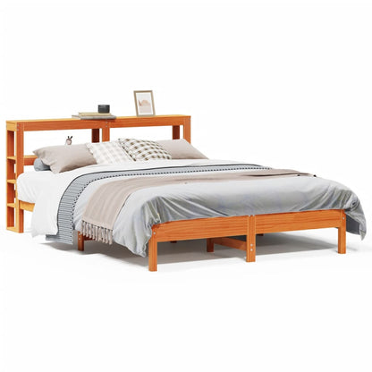 Cadre de lit sans matelas cire marron 160x200cm bois pin massif