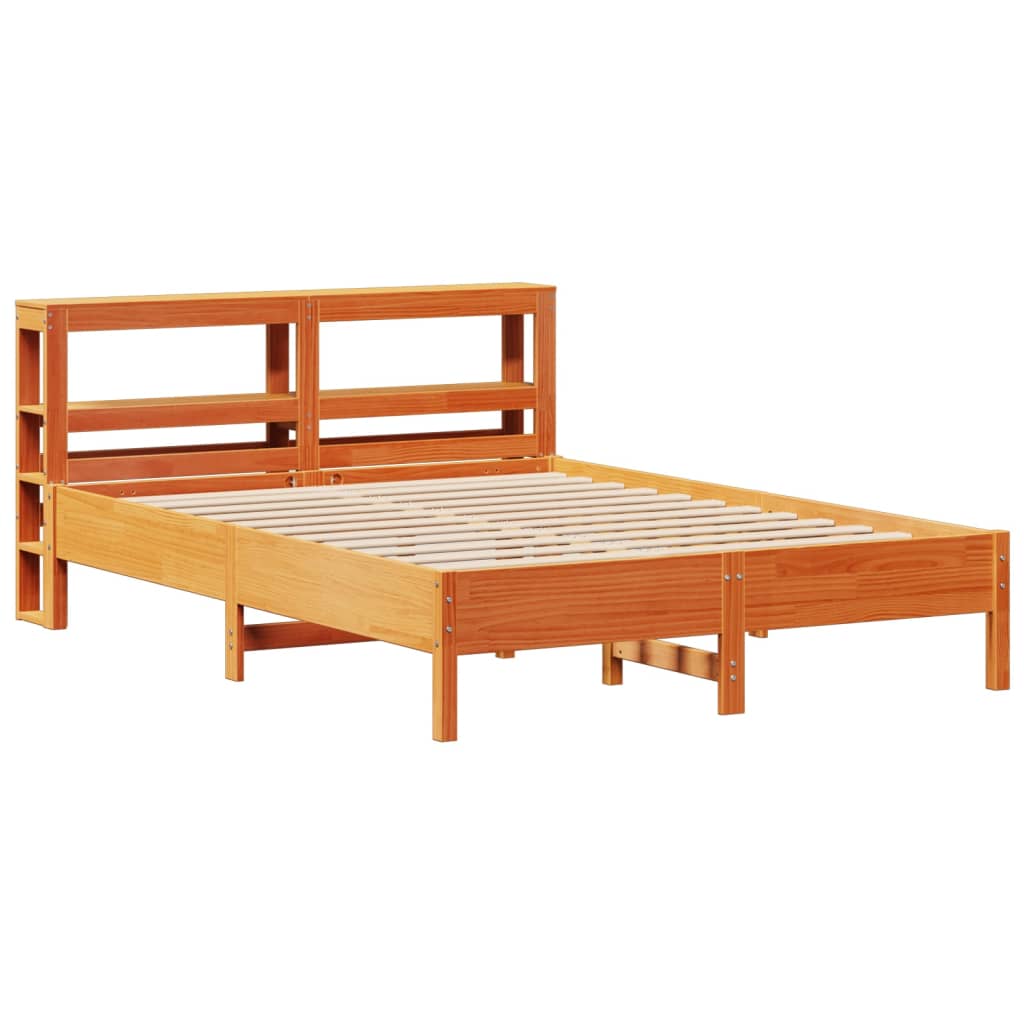 Cadre de lit sans matelas cire marron 160x200cm bois pin massif