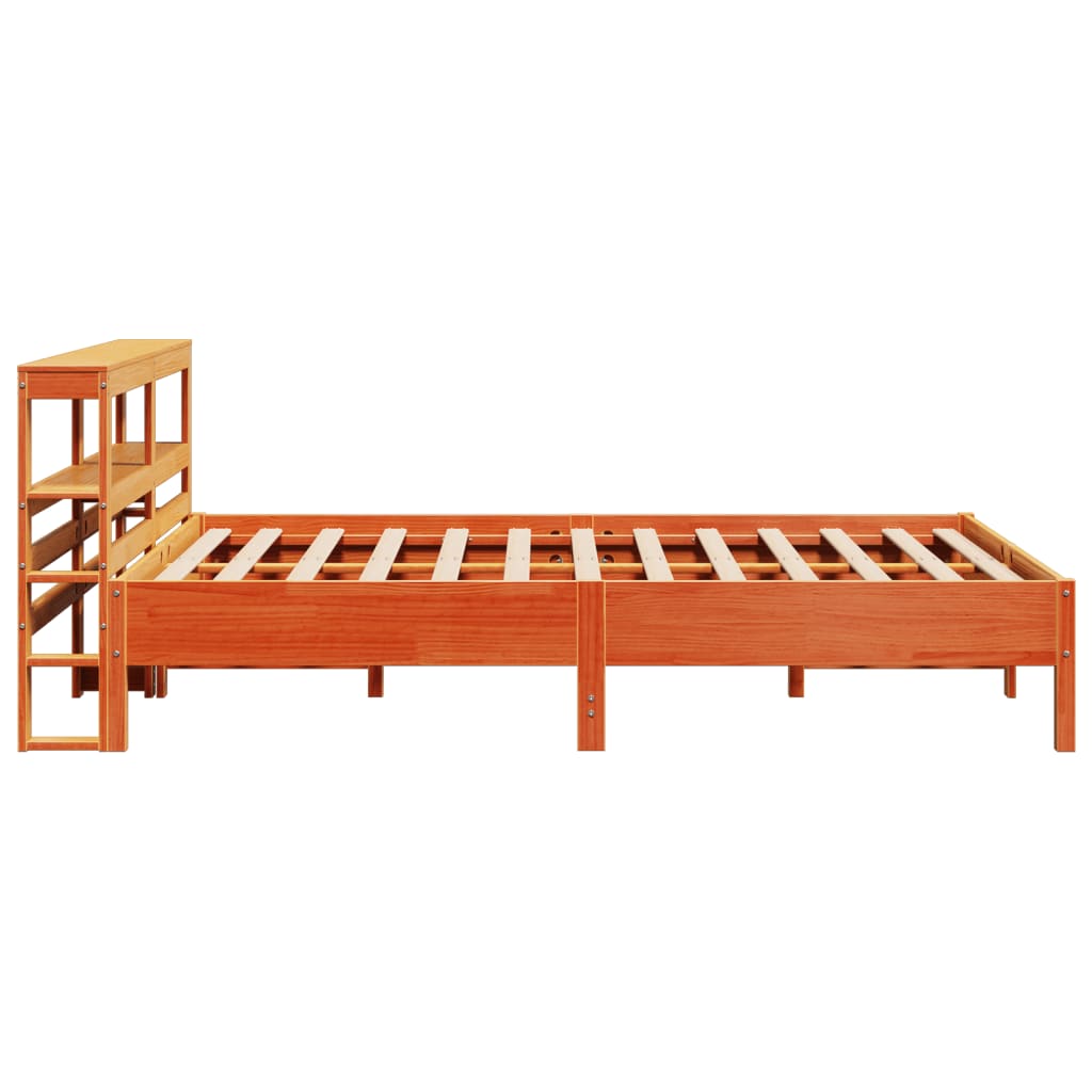 Cadre de lit sans matelas cire marron 160x200cm bois pin massif