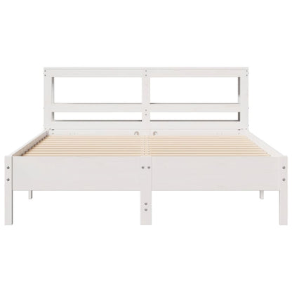 Cadre de lit sans matelas blanc 150x200 cm bois de pin massif