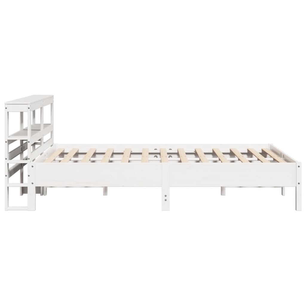 Cadre de lit sans matelas blanc 150x200 cm bois de pin massif