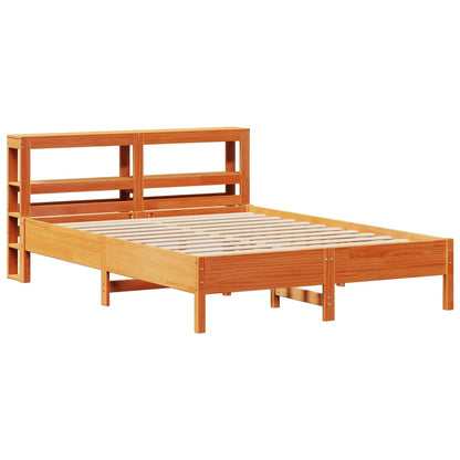 Cadre de lit sans matelas cire marron 150x200cm bois pin massif