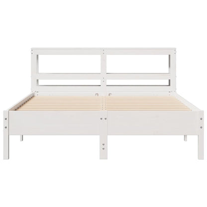 Cadre de lit sans matelas blanc 140x200 cm bois de pin massif