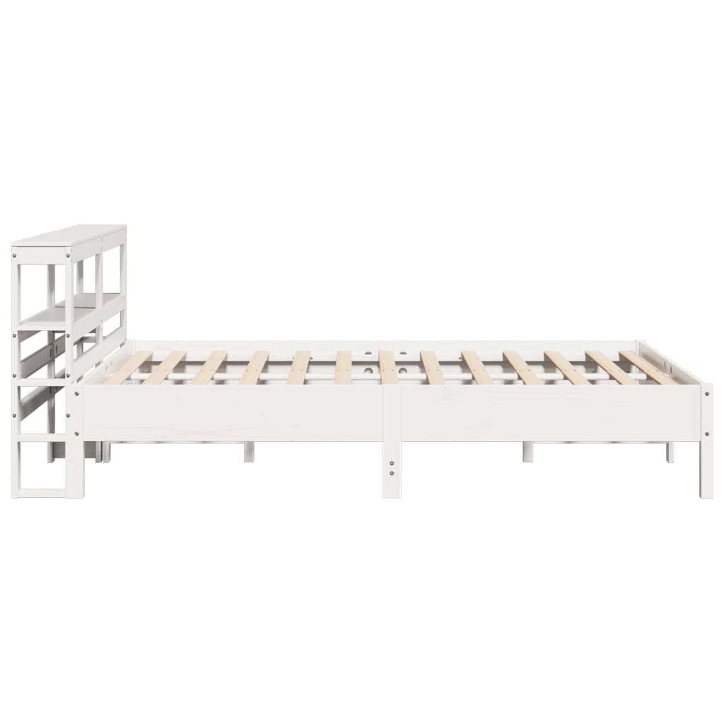 Cadre de lit sans matelas blanc 140x200 cm bois de pin massif