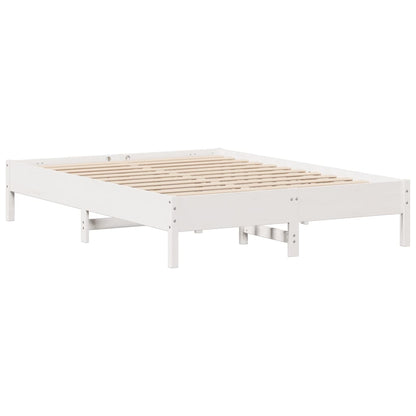 Cadre de lit sans matelas blanc 140x200 cm bois de pin massif