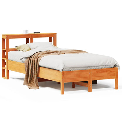 Cadre de lit sans matelas cire marron 120x200cm bois pin massif