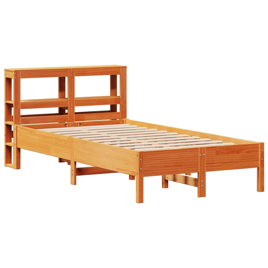 Cadre de lit sans matelas cire marron 120x200cm bois pin massif