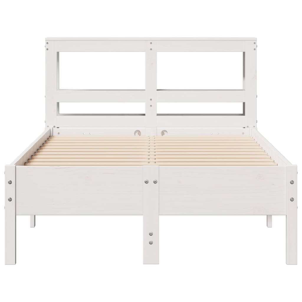 Cadre de lit sans matelas blanc 100x200 cm bois de pin massif