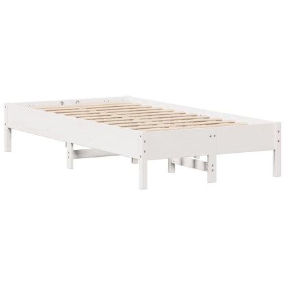 Cadre de lit sans matelas blanc 100x200 cm bois de pin massif