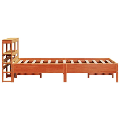 Cadre de lit sans matelas cire marron 100x200cm bois pin massif