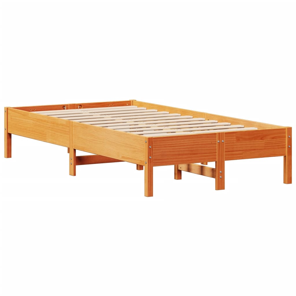 Cadre de lit sans matelas cire marron 100x200cm bois pin massif