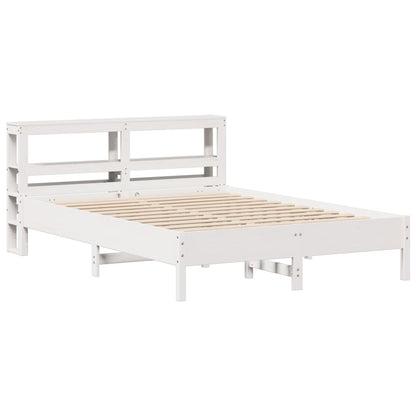 Cadre de lit sans matelas blanc 140x190 cm bois de pin massif