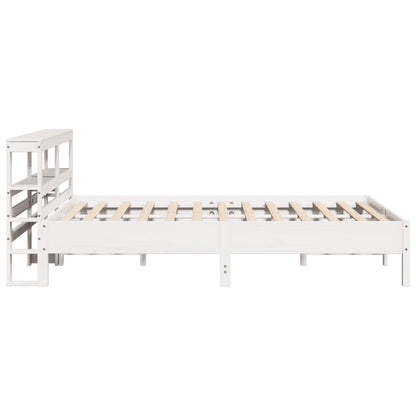 Cadre de lit sans matelas blanc 140x190 cm bois de pin massif