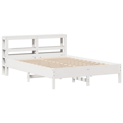 Cadre de lit sans matelas blanc 135x190 cm bois de pin massif