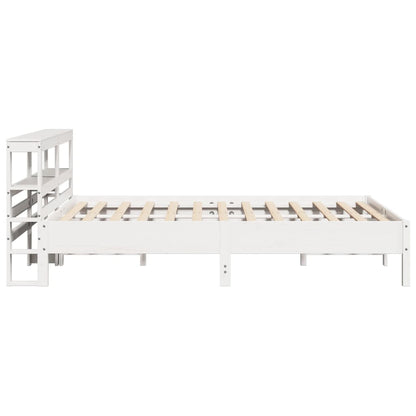 Cadre de lit sans matelas blanc 135x190 cm bois de pin massif