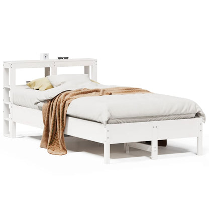 Cadre de lit sans matelas blanc 75x190 cm bois de pin massif