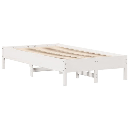 Cadre de lit sans matelas blanc 75x190 cm bois de pin massif