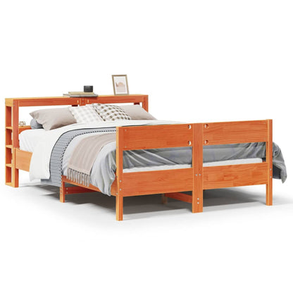 Cadre de lit sans matelas cire marron 160x200cm bois pin massif