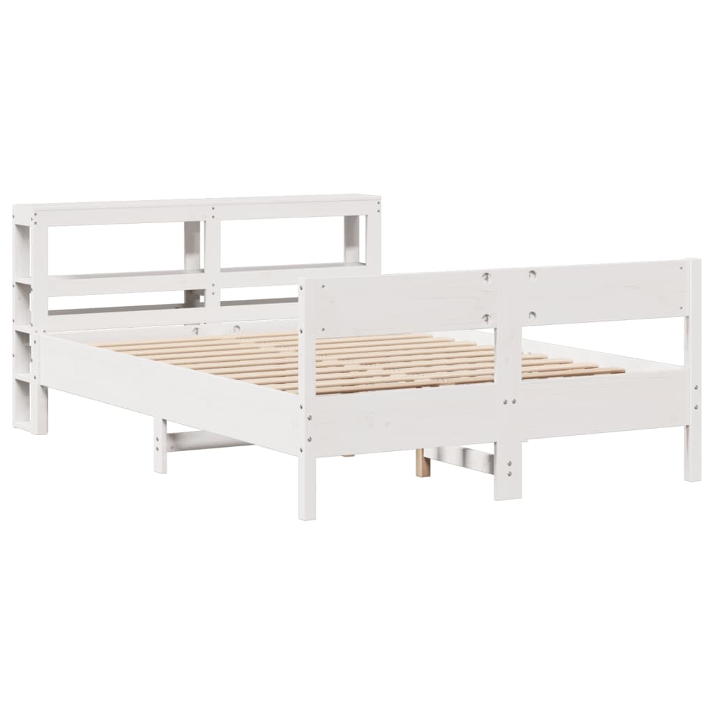 Cadre de lit sans matelas blanc 140x200 cm bois de pin massif